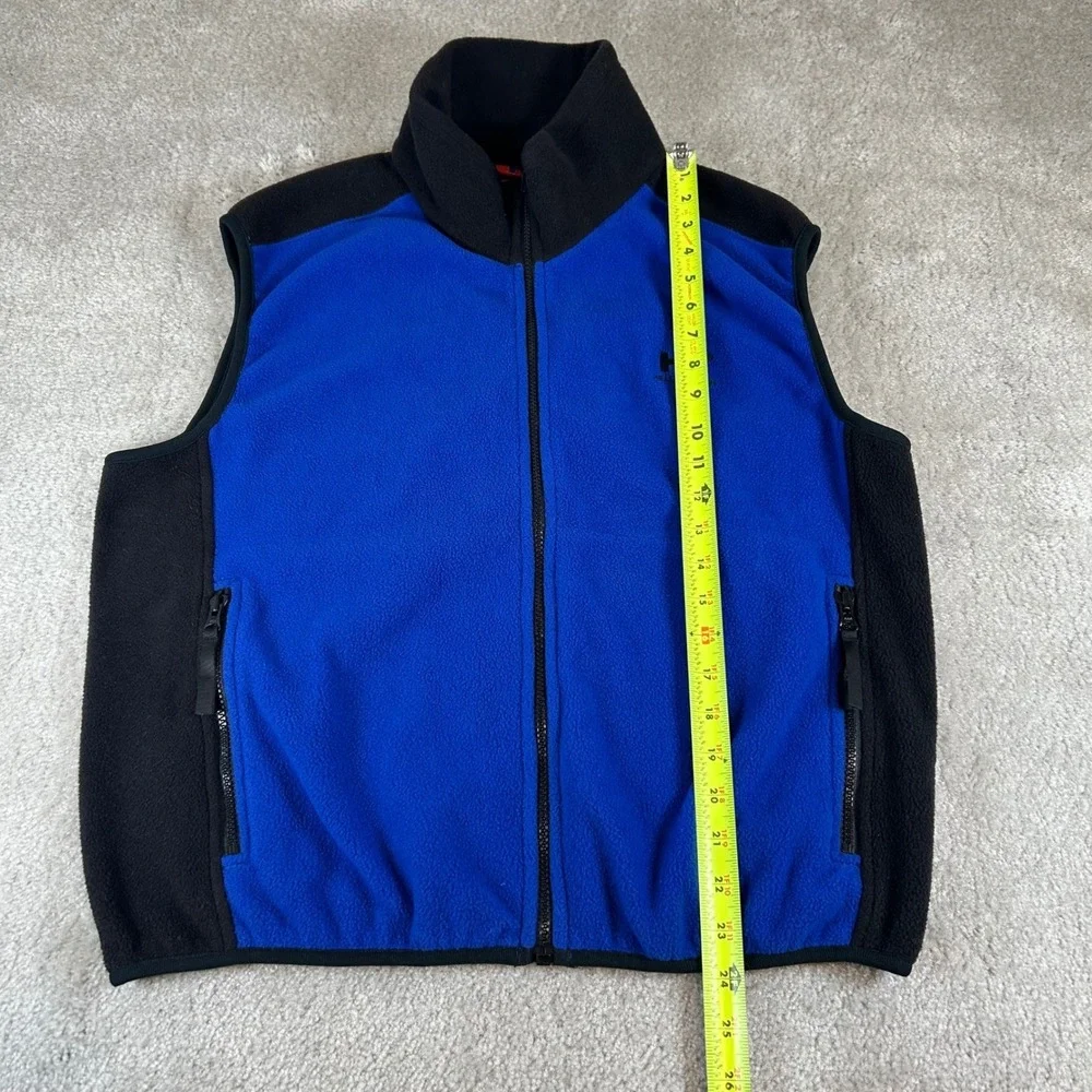 Vintage Helly Hansen Men's Fleece Vest Blue Black Full Zip Mock Neck PG-U Size M